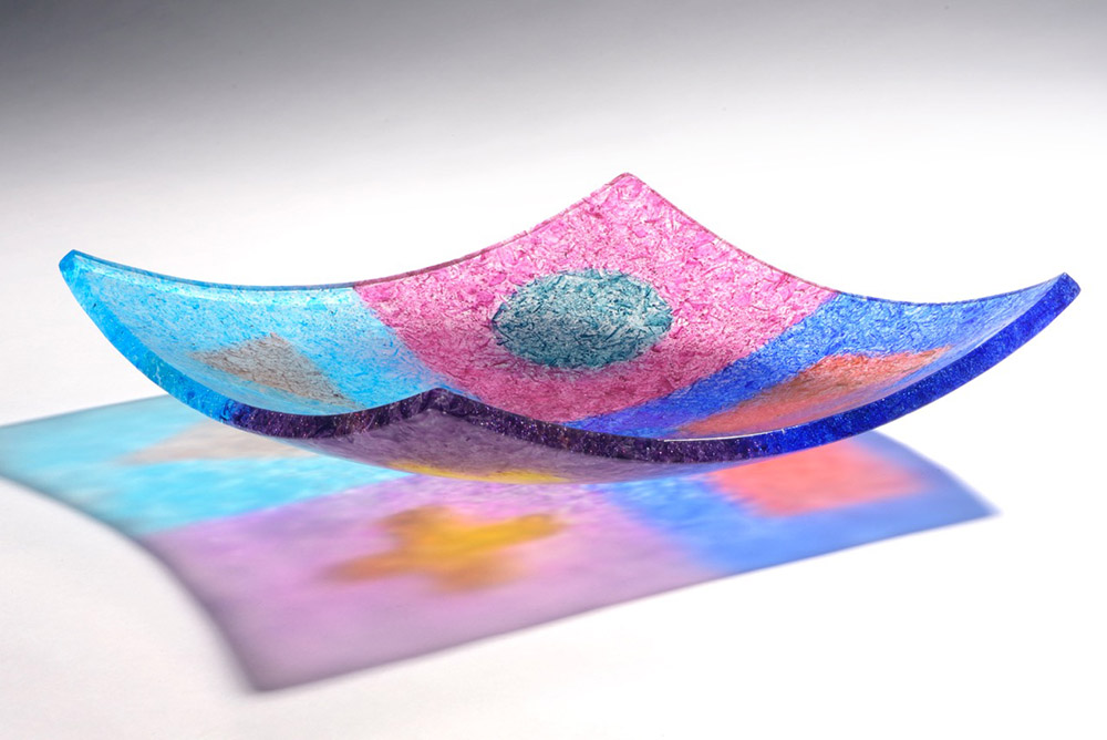 After Sol’  2014, Crushed glass, fused, slumped and cold worked. 345 x 345 x 85.jpg